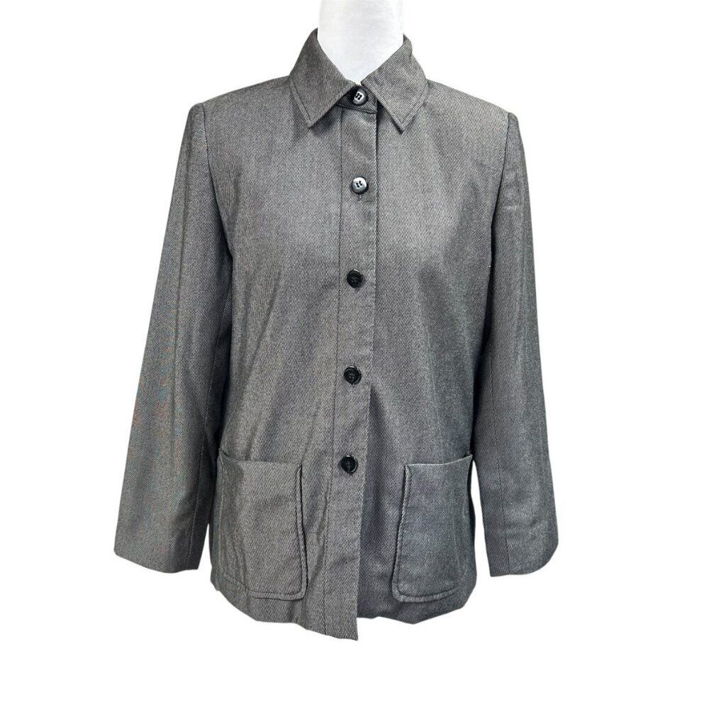 Pendleton Grey Rayon Blend Car Coat Blazer Jacket Sz 6 Petite